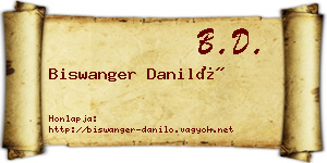 Biswanger Daniló névjegykártya
